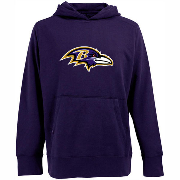 Men Antigua Baltimore Ravens Signature Pullover Hoodie Purple